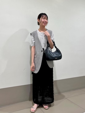 「ワンハンドル」｜「アイテム（スカート）」を使った、SAKIさん（レディース・153cm）の春コーディネート