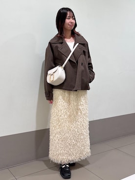 「乾燥」｜「アイテム（その他アウター）」を使った、SAKIさん（レディース・153cm）の秋コーディネート