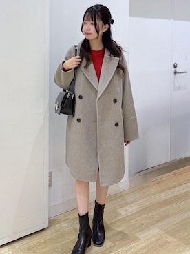 「アイテム（ピーコート）」を使った、SAKIさん（レディース・153cm）の秋コーディネート