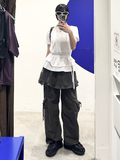 PLACE STUDIO／レイヤードドットフリルT（Tシャツ/カットソー