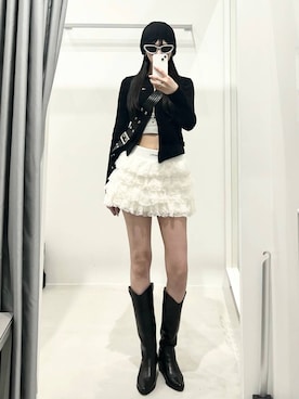 「CRANK（クランク）のアイテム（カーディガン/ボレロ）」を使った、kitunesandayoさん（レディース・167cm）の春コーディネート