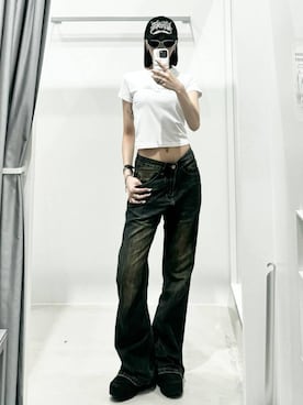 「NOT4NERD（ノットフォーナード）のアイテム（帽子）」を使った、kitunesandayoさん（レディース・167cm）の夏コーディネート