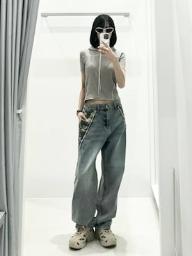 「PLACE STUDIO（プレイススタジオ）のアイテム」を使った、kitunesandayoさん（レディース・167cm）の夏コーディネート