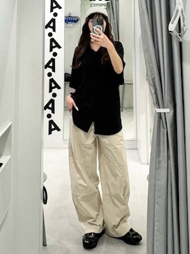 「ALAND（エーランド）の【UNISEX】ALAND／アソートピグメントCAP（キャップ、ベージュ系）」を使った、kitunesandayoさん（レディース・167cm）の夏コーディネート