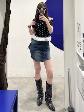 「3.3 Field Trip （3.3フィールドトリップ）の3.3 Field Trip／裾レースアソートT（Tシャツ/カットソー、その他）」を使った、kitunesandayoさん（レディース・167cm）の春コーディネート