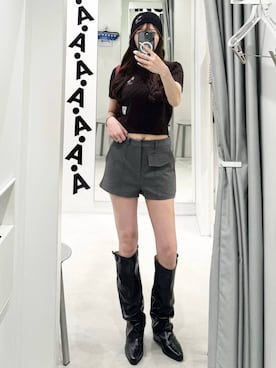 「COIRIS（コイリス）の【UNISEX】COIRIS／RODICボーリングバッグ（ショルダーバッグ、レッド系）」を使った、kitunesandayoさん（レディース・167cm）の夏コーディネート