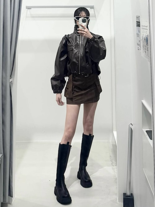 セール】3.3 Field Trip／フェイクレザーミニスカート（裏地あり