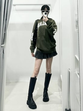 「3.3 Field Trip （3.3フィールドトリップ）の3.3 Field Trip／プリーツデニムスカート 2977561（デニムスカート）」を使った、kitunesandayoさん（レディース・167cm）の秋コーディネート