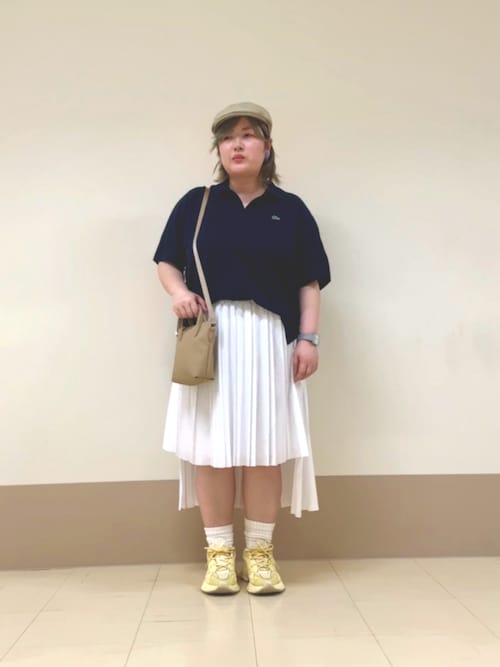 ポロシャツ ポロ サイドスリット スキッパーネック ドレープポロシャツ レディース サイドスリット スキッパーネック ドレープポロシャツ | LACOSTE