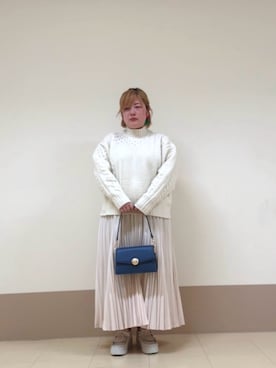 「LACOSTE（ラコステ）のアイテム（ニット/セーター）」を使った、nakagawaさん（レディース・152cm）の秋コーディネート