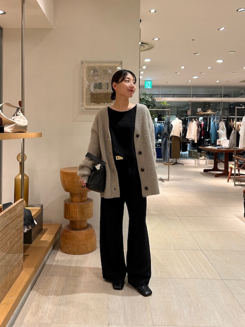 【新品】ガラルダギャランテ　ファーVネックカーディガン　モカ GALLARDAGALANTE ニット セーター ファーVネックカーディガン