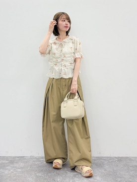 「ORiental TRaffic（オリエンタルトラフィック）のショルダー 付き ミニ ボストン バッグ /BA-275（ショルダーバッグ、ホワイト系）」を使った、ひみorientaltrafficさん（レディース・160cm）の夏コーディネート
