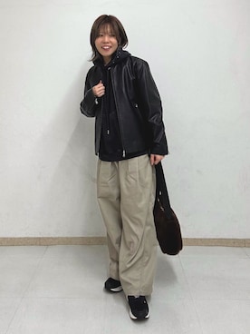 「tk.TAKEO KIKUCHI（ティーケータケオキクチ）のアイテム（その他パンツ）」を使った、noriさん（レディース・157cm）の秋コーディネート