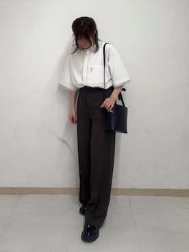「tk.TAKEO KIKUCHI（ティーケータケオキクチ）のアイテム（パンツ）」を使った、noriさん（レディース・157cm）の夏コーディネート