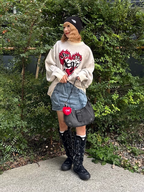 HEART LOGO JACQUARD KNIT TOP（ニット/セーター）｜X-girl