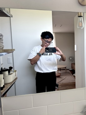「JIL SANDER（ジルサンダー）のアイテム（Tシャツ/カットソー）」を使った、masatohiraki13さん（メンズ・178cm・30代）の夏コーディネート