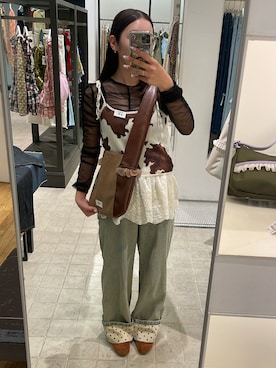 「GRAIN（グレイン）のアイテム」を使った、仙頭さん（レディース・165cm）の春コーディネート