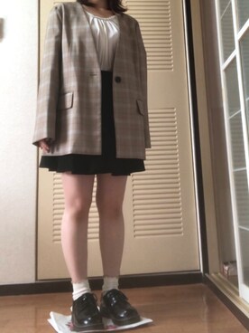 「axes femme（アクシーズファム）のアイテム（シャツ/ブラウス、ホワイト系）」を使った、奏さん（レディース・152cm）の夏コーディネート