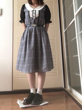 「axes femme（アクシーズファム）のアイテム（ワンピース、グレー系）」を使った、奏さん（レディース・152cm）の夏コーディネート