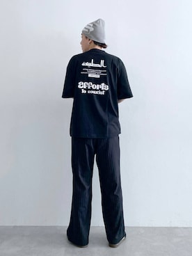 「ロングヘア」｜「アイテム（スラックス）」を使った、みやさん（メンズ・181cm）の夏コーディネート