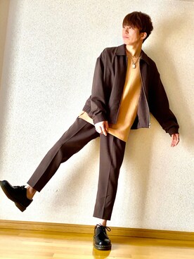 「WYM LIDNM（ウィム バイ リドム）のMILANO RIB HEAVY WEIGHT PO KNIT（ニット/セーター）」を使った、RUMINASさん（メンズ・168cm）の秋コーディネート