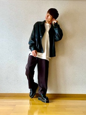 「WYM LIDNM（ウィム バイ リドム）のMILANO RIB HEAVY WEIGHT PO KNIT（ニット/セーター）」を使った、RUMINASさん（メンズ・168cm）の秋コーディネート