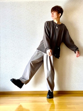 「WYM LIDNM（ウィム バイ リドム）のMILANO RIB HEAVY WEIGHT PO KNIT（ニット/セーター）」を使った、RUMINASさん（メンズ・168cm）の秋コーディネート