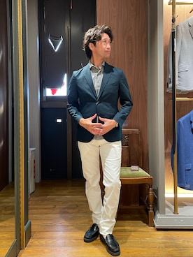 「アイテム（テーラードジャケット）」を使った、2ndbmさん（メンズ・174cm）の夏コーディネート