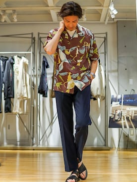 「アイテム（トップス、ブラウン系）」を使った、2ndbmさん（メンズ・174cm）の春コーディネート