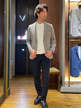 「アイテム（テーラードジャケット）」を使った、2ndbmさん（メンズ・174cm）の夏コーディネート