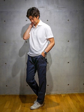 「MEN'S BIGI（メンズビギ）の【ALOFT(アロフト)】使用　高機能ポロシャツ/TAILORED WEARライン（ポロシャツ）」を使った、2ndbmさん（メンズ・174cm）の夏コーディネート