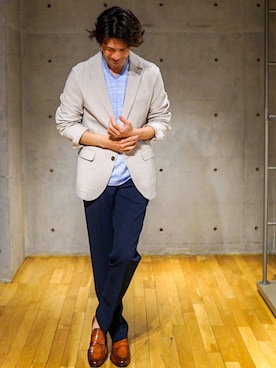 「アイテム（セットアップ）」を使った、2ndbmさん（メンズ・174cm）の春コーディネート