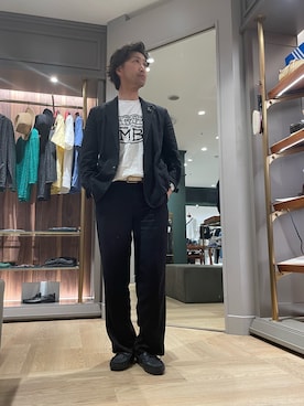「MEN'S BIGI（メンズビギ）のテンセルダンガリーテーラードジャケット（テーラードジャケット、ブラック系）」を使った、2ndbmさん（メンズ・174cm）の夏コーディネート
