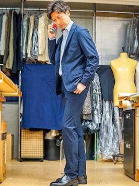 「アイテム（ビジネスシャツ）」を使った、2ndbmさん（メンズ・174cm）の冬コーディネート