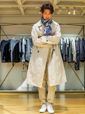 「アイテム（トレンチコート）」を使った、2ndbmさん（メンズ・174cm）の冬コーディネート