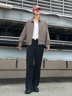 「tk.TAKEO KIKUCHI（ティーケータケオキクチ）のアイテム（ジャケット/アウター）」を使った、KOHEIさん（メンズ・181cm）の夏コーディネート