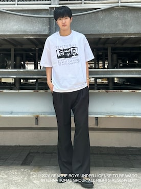 「tk.TAKEO KIKUCHI（ティーケータケオキクチ）のアイテム（トップス）」を使った、KOHEIさん（メンズ・181cm）の夏コーディネート