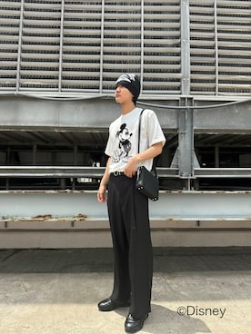 「tk.TAKEO KIKUCHI（ティーケータケオキクチ）のアイテム（シューズ）」を使った、KOHEIさん（メンズ・181cm）の夏コーディネート