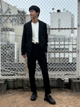 「tk.TAKEO KIKUCHI（ティーケータケオキクチ）のアイテム（ジャケット/アウター）」を使った、KOHEIさん（メンズ・181cm）の夏コーディネート