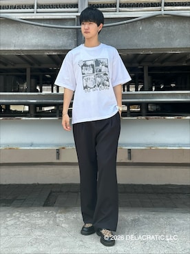 「tk.TAKEO KIKUCHI（ティーケータケオキクチ）のアイテム（トップス）」を使った、KOHEIさん（メンズ・181cm）の夏コーディネート