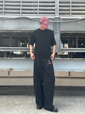 「tk.TAKEO KIKUCHI（ティーケータケオキクチ）のアイテム（パンツ）」を使った、KOHEIさん（メンズ・181cm）の夏コーディネート