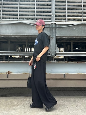 「tk.TAKEO KIKUCHI（ティーケータケオキクチ）のアイテム（パンツ）」を使った、KOHEIさん（メンズ・181cm）の夏コーディネート
