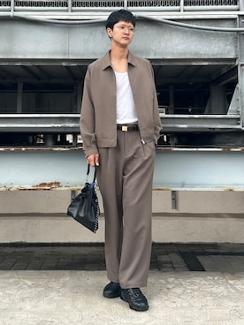 「tk.TAKEO KIKUCHI（ティーケータケオキクチ）のアイテム（パンツ）」を使った、KOHEIさん（メンズ・181cm）の夏コーディネート