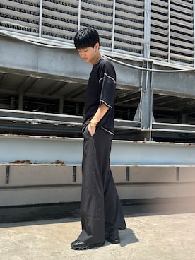 「tk.TAKEO KIKUCHI（ティーケータケオキクチ）のアイテム（シューズ）」を使った、KOHEIさん（メンズ・181cm）の夏コーディネート