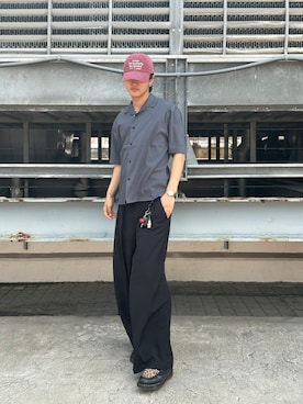 「tk.TAKEO KIKUCHI（ティーケータケオキクチ）のアイテム（パンツ）」を使った、KOHEIさん（メンズ・181cm）の夏コーディネート