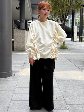 「フリルトップス」｜Firsthandさん（レディース・155cm）の秋コーディネート