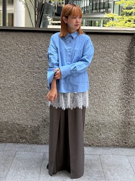 「アイテム（シャツ/ブラウス）」を使った、Firsthandさん（レディース・155cm）の秋コーディネート