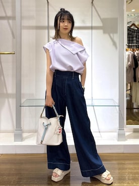 「ブルべ冬」｜「アイテム（アクセサリー）」を使った、ayameさん（レディース・155cm）の夏コーディネート
