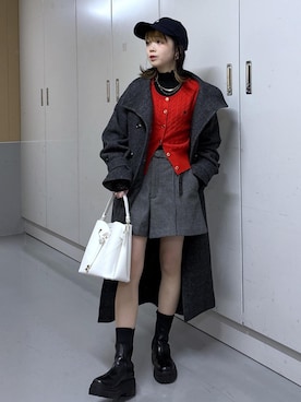 「アイテム（キャップ）」を使った、ayameさん（レディース・155cm・20代）の冬コーディネート