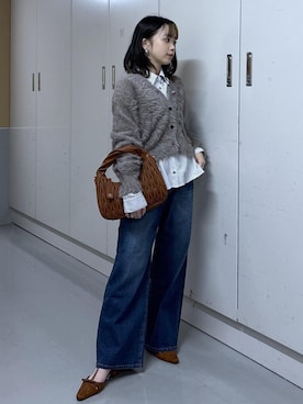 「VIS（ビス）のアイテム（デニムパンツ）」を使った、ayameさん（レディース・155cm）の秋コーディネート